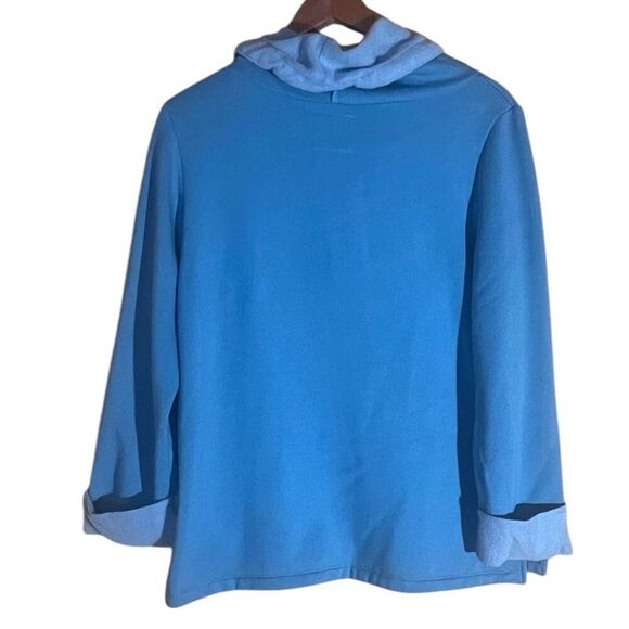 Pajama Gram Blue Kowel Neck Shirt & Wide Leg Pants Sz Small New - Picture 3 of 8